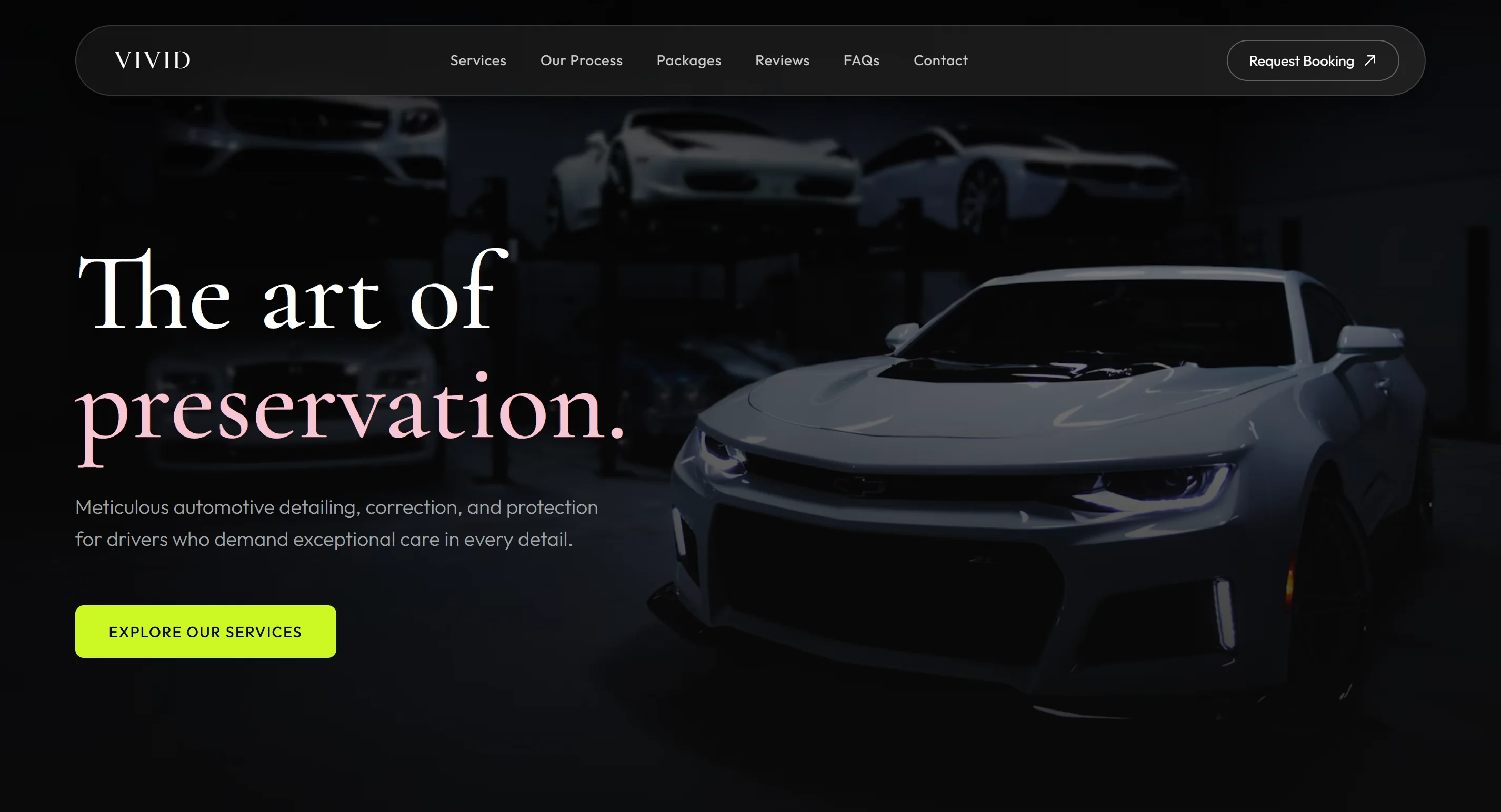 VIVID AUTO SPA website